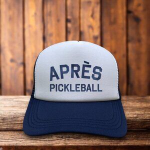 Après Pickleball Unisex Trucker Hat Navy Tennis Lovers Funny Parody Baseball Cap